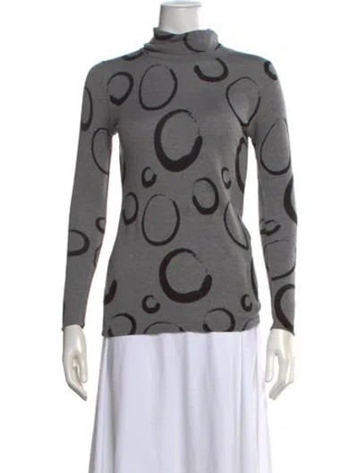 Pre-owned Kokun Bamboo Graphic Print Sweater In Grey