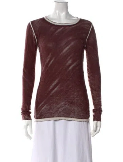 Pre-owned Kokun Bamboo Patterned Sweater In Burgundy