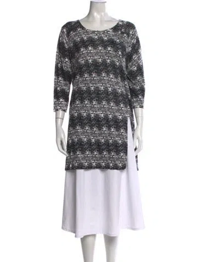 Pre-owned Kokun Bamboo Printed Sweater In Black