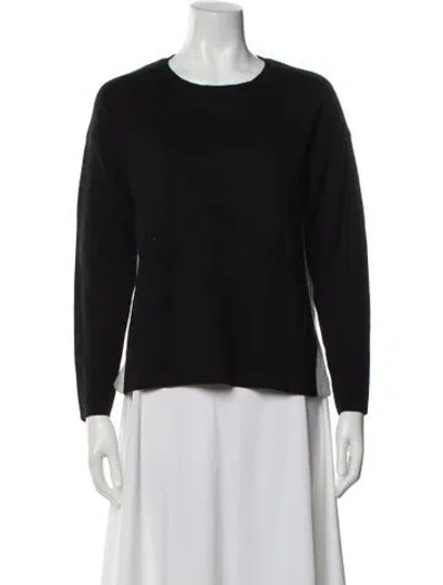 Pre-owned Kokun Bamboo Scoop Neck Sweater In Black