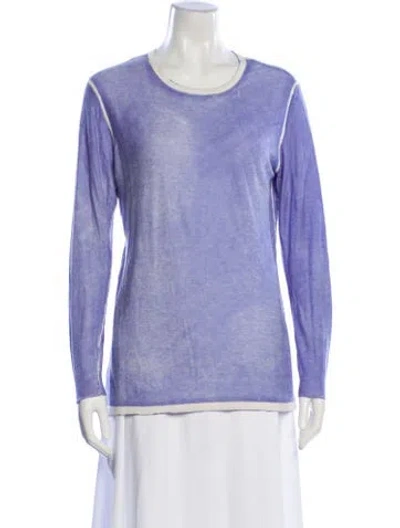 Pre-owned Kokun Bamboo Scoop Neck Sweater In Purple