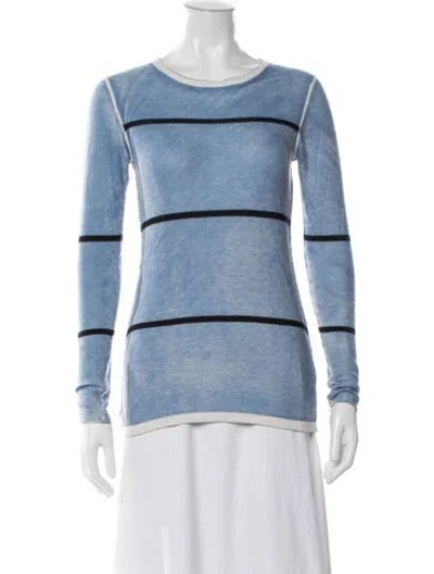 Pre-owned Kokun Bamboo Striped Sweater In Blue