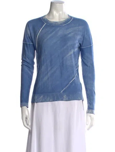 Pre-owned Kokun Bamboo Tie-dye Print Sweater In Blue
