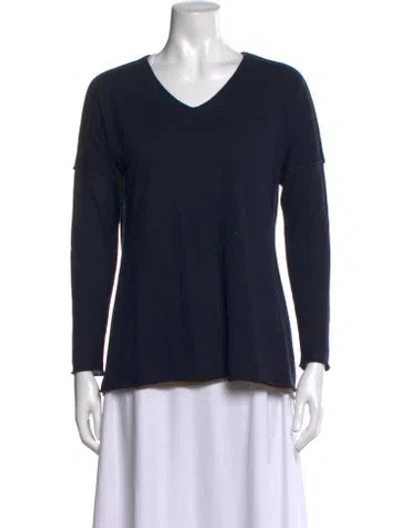 Pre-owned Kokun Bamboo V-neck Sweater In Black