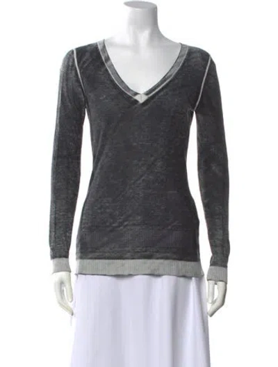 Pre-owned Kokun Bamboo V-neck Sweater In Black