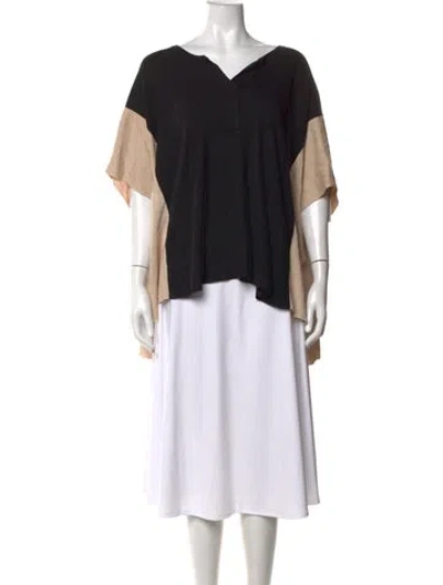 Pre-owned Kokun Bamboo V-neck Sweater In Black