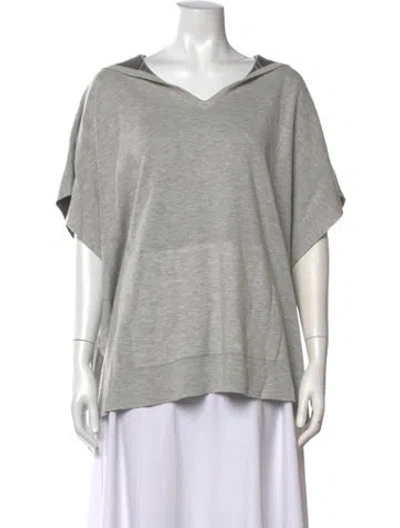 Pre-owned Kokun Bamboo V-neck Sweater In Grey