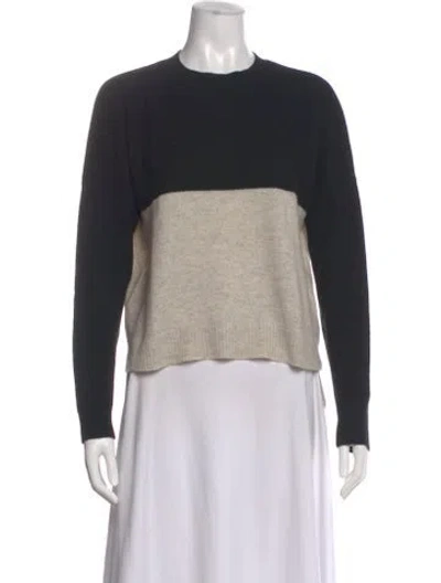 Pre-owned Kokun Cashmere Colorblock Pattern Sweater In Black