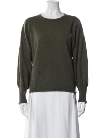Pre-owned Kokun Cashmere Crew Neck Sweater In Green