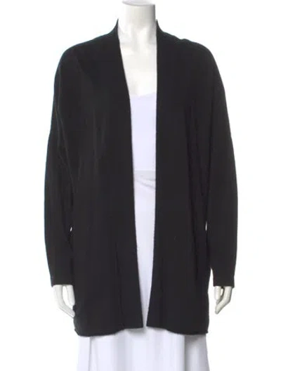 Pre-owned Kokun Cashmere Open Front Sweater In Black