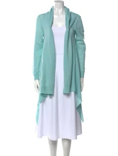 Pre-owned Kokun Cashmere Open Front Sweater In Blue