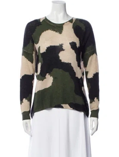 Pre-owned Kokun Cashmere Printed Sweater In Green