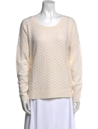 Pre-owned Kokun Cashmere Scoop Neck Sweater In Neutral