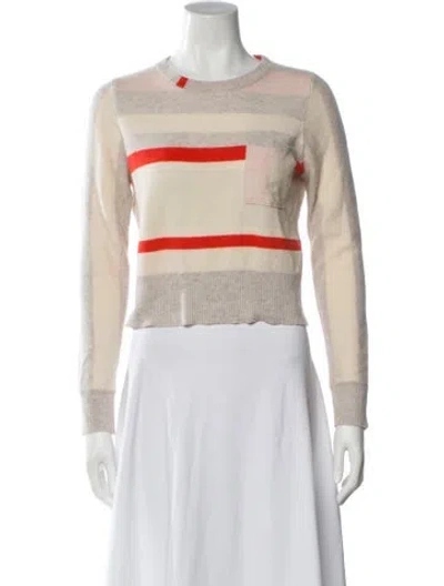 Pre-owned Kokun Cashmere Striped Sweater In Neutral
