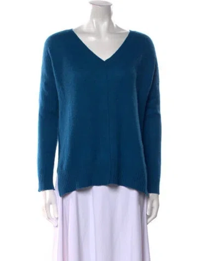 Pre-owned Kokun Cashmere V-neck Sweater In Blue
