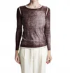 Kokun Fitted Crewneck Bamboo Sweater In Chocolat In Multi
