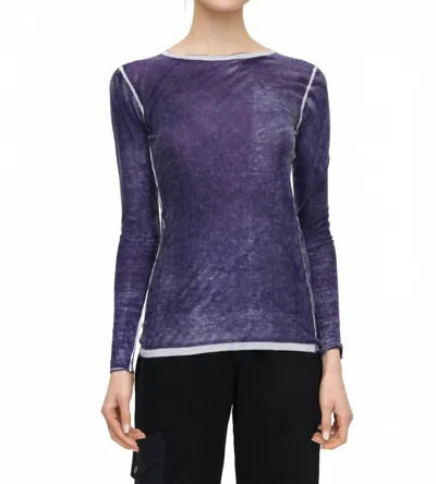 Kokun Fitted Crewneck Bamboo Sweater In Navy In Blue