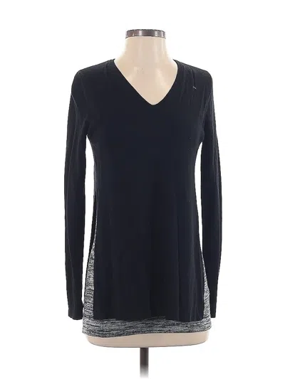 Pre-owned Kokun Long Sleeve Top Black V Neck Tops