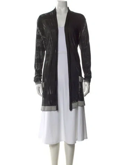 Pre-owned Kokun Open Front Sweater In Black
