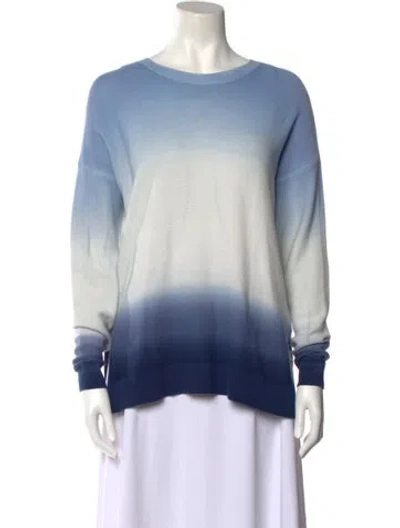 Pre-owned Kokun Tie-dye Print Crew Neck Sweater In Blue