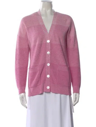 Pre-owned Kokun V-neck Sweater In Pink