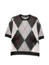 Kolor Argyle Oversized T-shirt In Gray