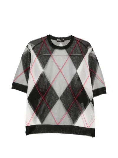 Kolor Argyle Oversized T-shirt In Gray
