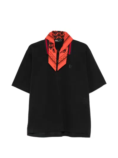 Kolor Bandana-embellishment Polo Shirt In Black