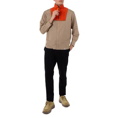 Kolor Beacon Men's Beige Two-toned Buttoned Down Sweatshirt In Brown