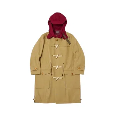 Kolor Beacon Men's Camel Hooded Duffle Coat In Yellow