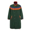 Kolor Beacon Men's Green Colorblock Nylon Long Jacket In Green