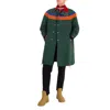 Kolor Beacon Men's Green Colorblock Nylon Long Jacket In Multi