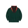Kolor Beacon Men's Green Half Zip Pullover Sweatshirt In Green