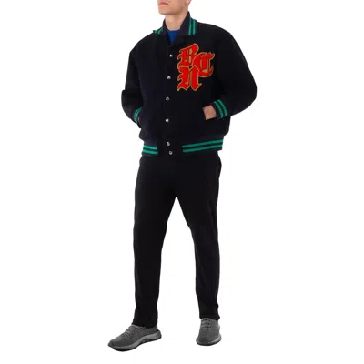 KOLOR BEACON MEN'S NAVY STADIUM VARSITY BLOUSON JACKET, BRAND SIZE 1 (SMALL)