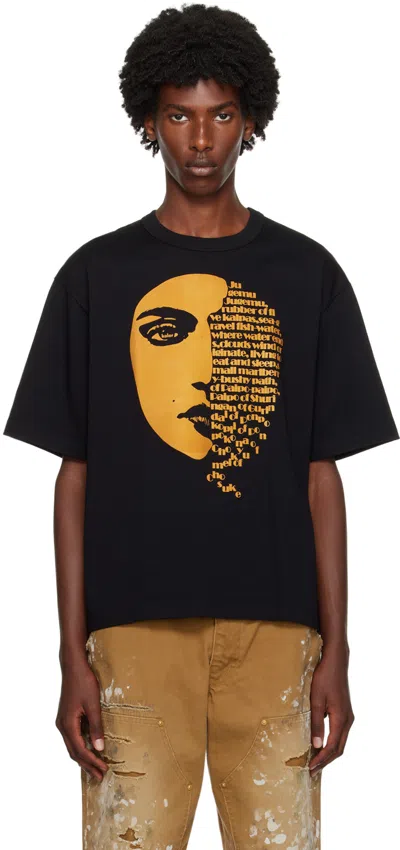 Kolor Black Flocked T-shirt In D-black