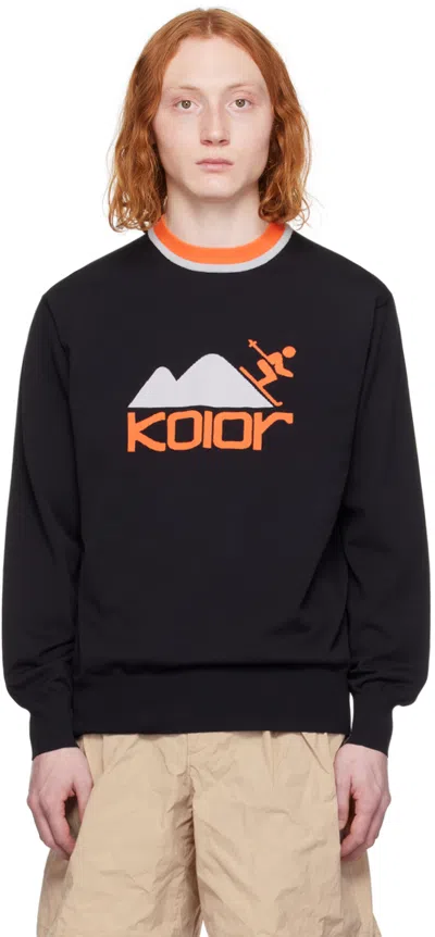 Kolor Black Intarsia Sweatshirt In C-black