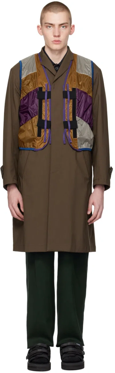 Kolor Brown Coat & Vest Set In C-brown