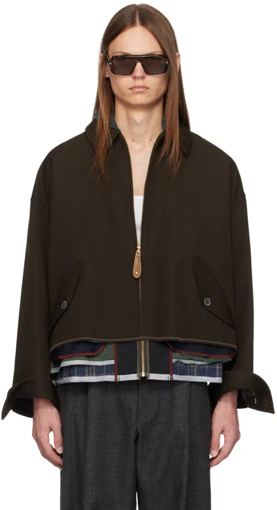Kolor Brown Wool Multi Hem Jacket In B-brown