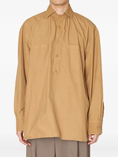 Kolor Button-down Pocket Shirt In Brown