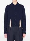 Kolor Button-fastening Panelled Cardigan In Blue