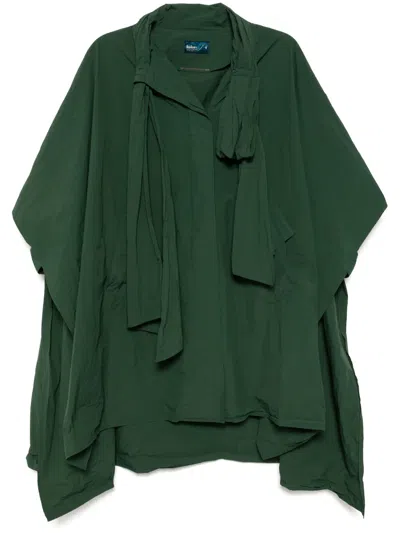 Kolor Button-up Raincoat In Green