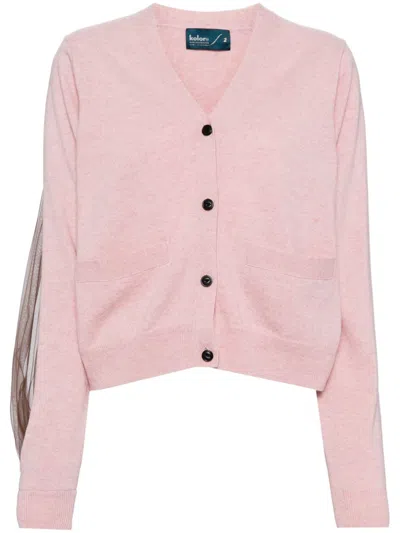 Kolor Button-up Wool Cardigan In Pink