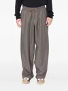Kolor Checked Drawstring Trousers In Gray