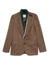Kolor Checked Single-breasted Blazer In Brown
