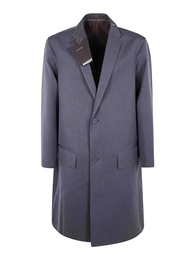 Kolor Coat 06 Long Classic Coat In Blue
