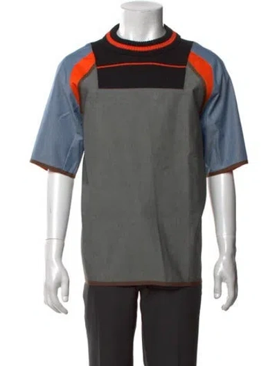 Pre-owned Kolor Colorblock Pattern Short Sleeve Shirt In Grey