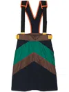 Kolor Colour-block Dungaree Dress In Brown