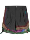 Kolor Colour-block Layered Shorts In Grey