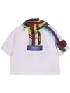 Kolor Colour-block Short-sleeve Hoodie In Purple