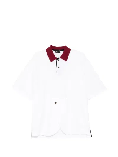 Kolor Contrast-collar Polo Shirt In Multi